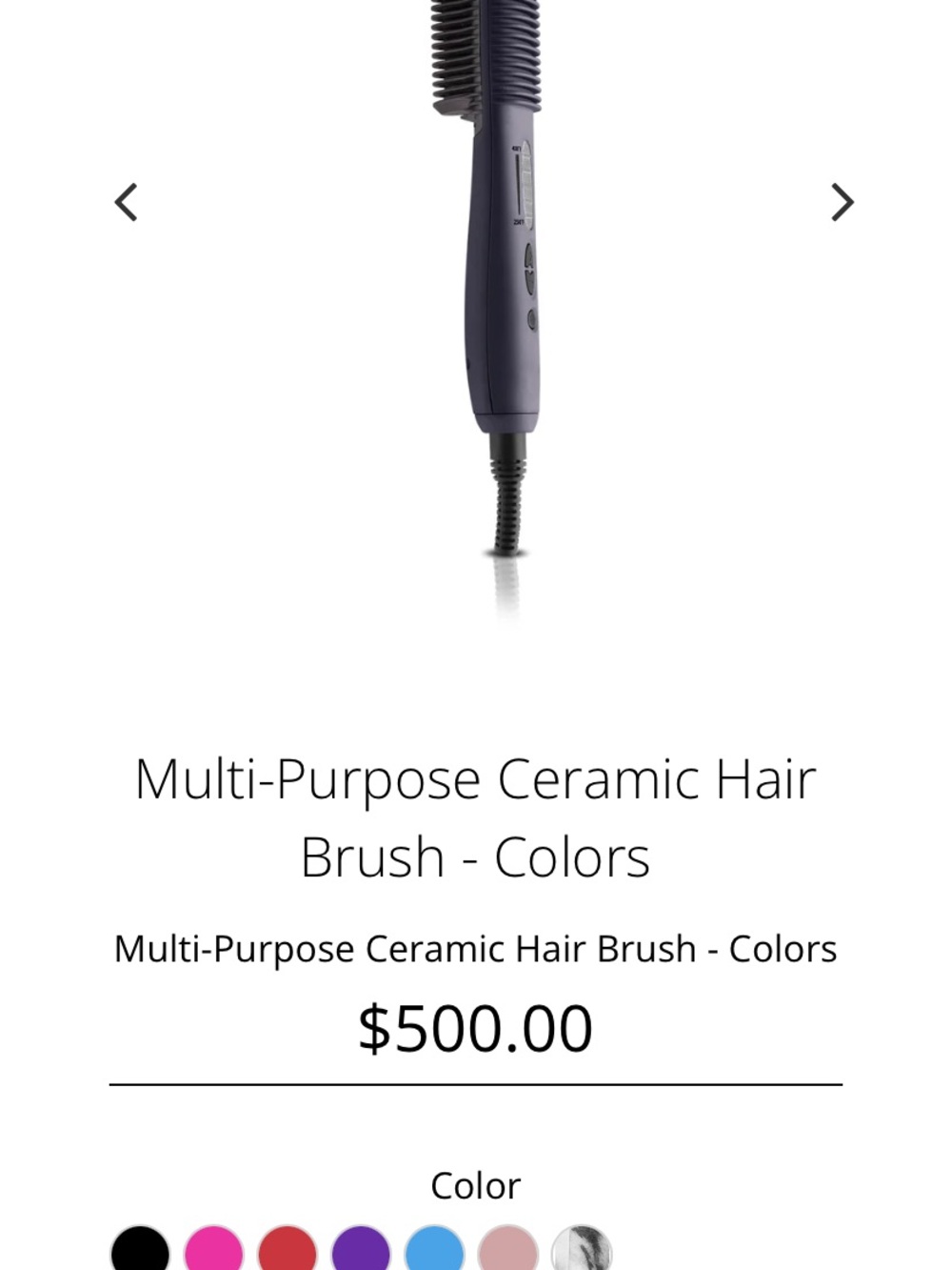 Multi-Purpose Ceramic Hair Brush — Black